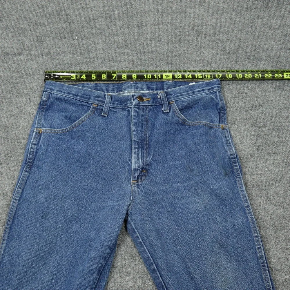 Rustler Jeans Mens 34x34 Blue Straight Leg Regular Fit Cotton Denim Workwear